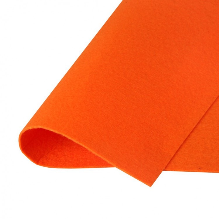 Фетр жесткий, цвет 825 (темно-оранжевый), погонный метр
